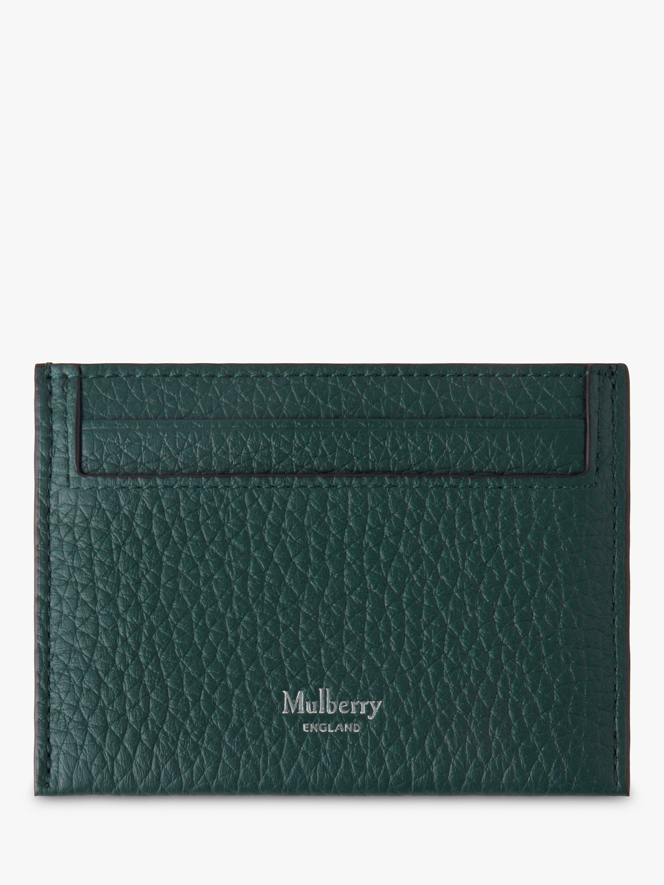 Product image 1 of 2, which shows Mulberry Heavy Grain Leather Credit Card Slip, Mulberry Green