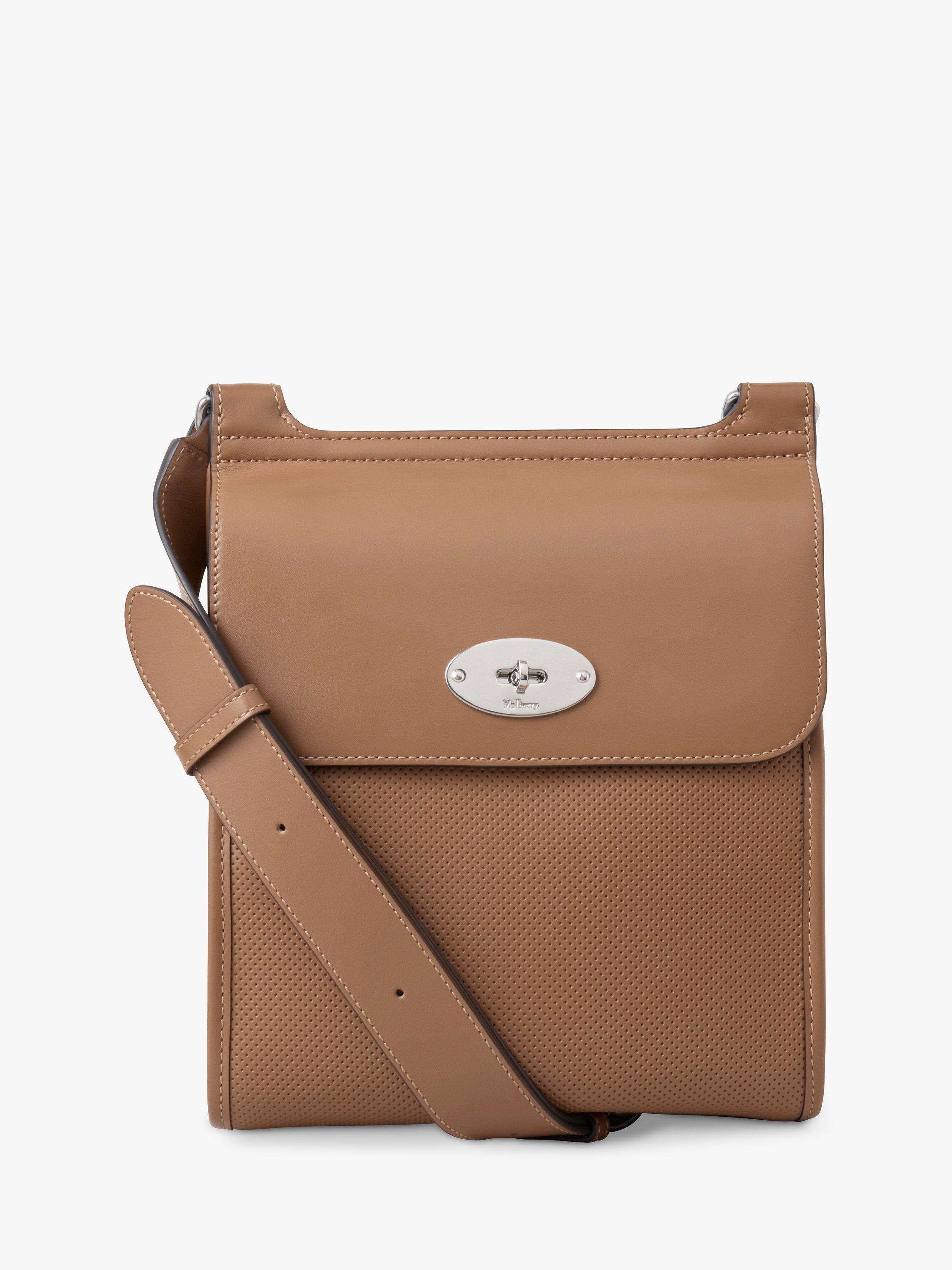 Mulberry Antony Small Perforated Leather Satchel, Teak