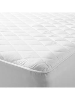 John Lewis Waterproof Quilted Mattress Protector, White