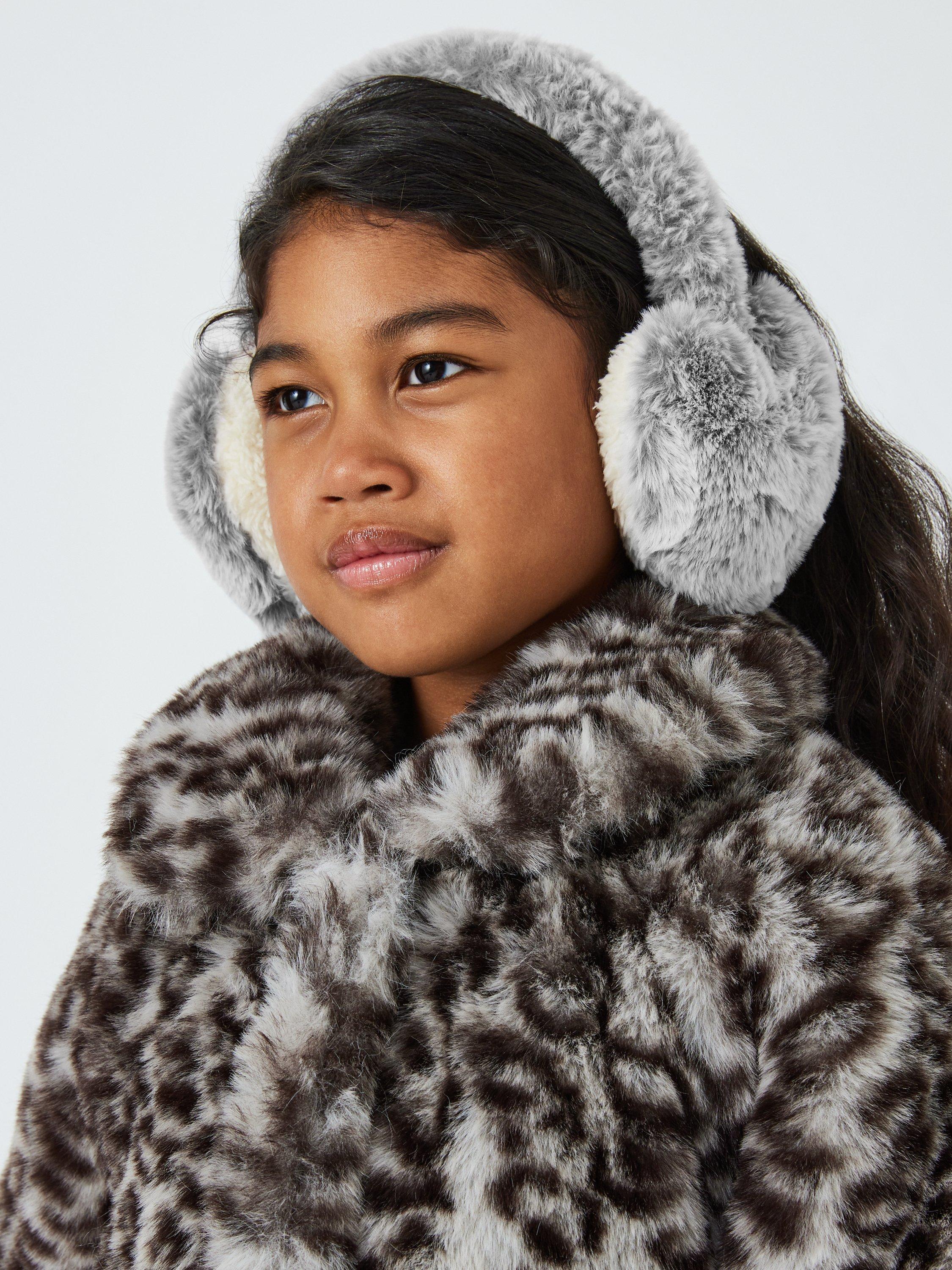 John Lewis Kids' Faux Fur Ear Muffs, Grey