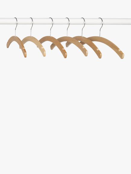 John Lewis Crescent Hanger (FSC Beech), Set of 6 - view 2, Natural