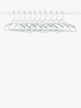 John Lewis Space-Saving Plastic Hangers, Pack of 10, White