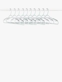 John Lewis Space-Saving Plastic Hangers, Pack of 10, White - view 2, White