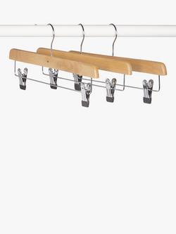 John Lewis Skirt Clip Hangers, (FSC Beech) Pack of 3, Natural - view 2, Natural