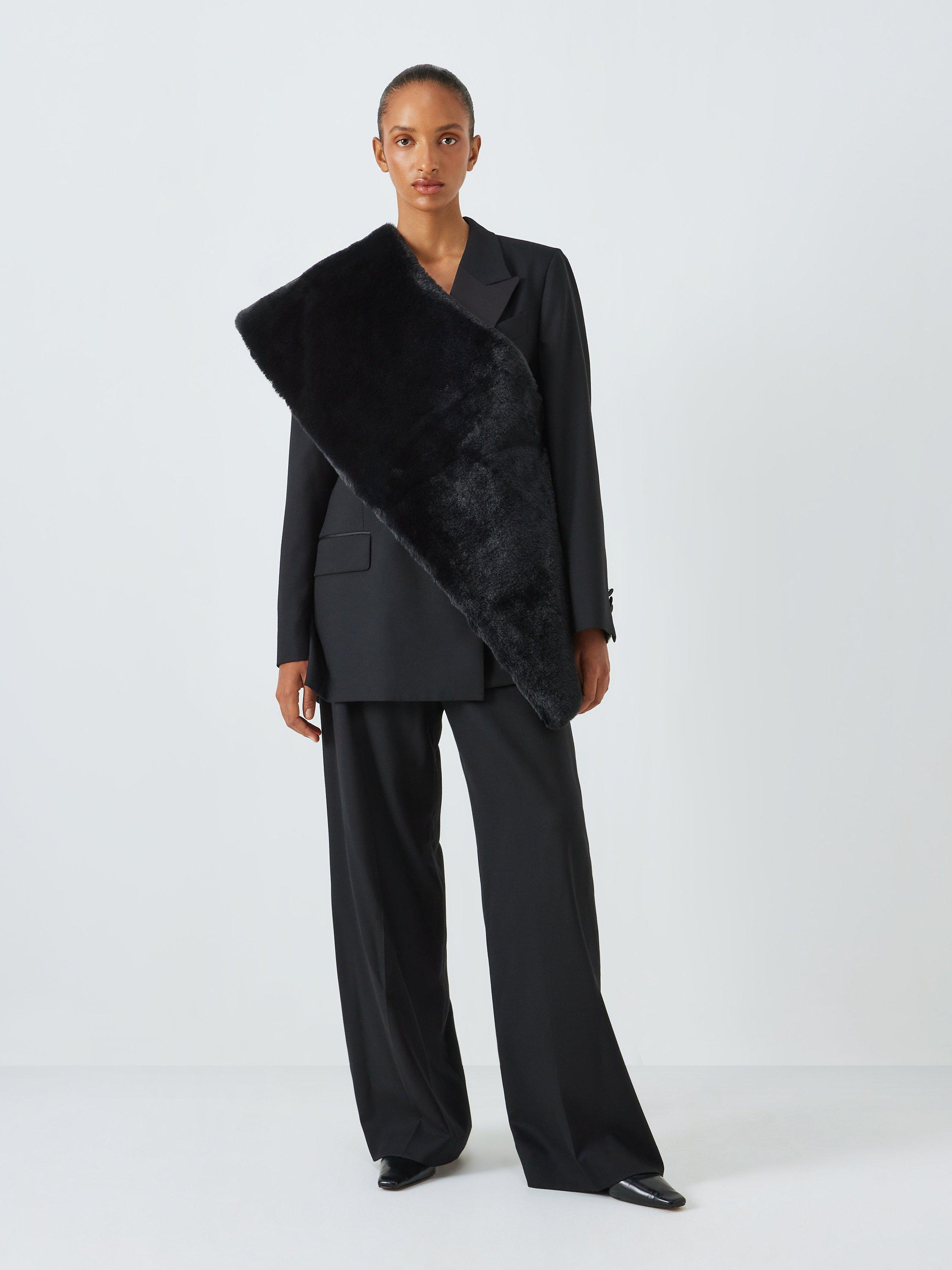 John Lewis Faux Fur Luxury Wrap, Black
