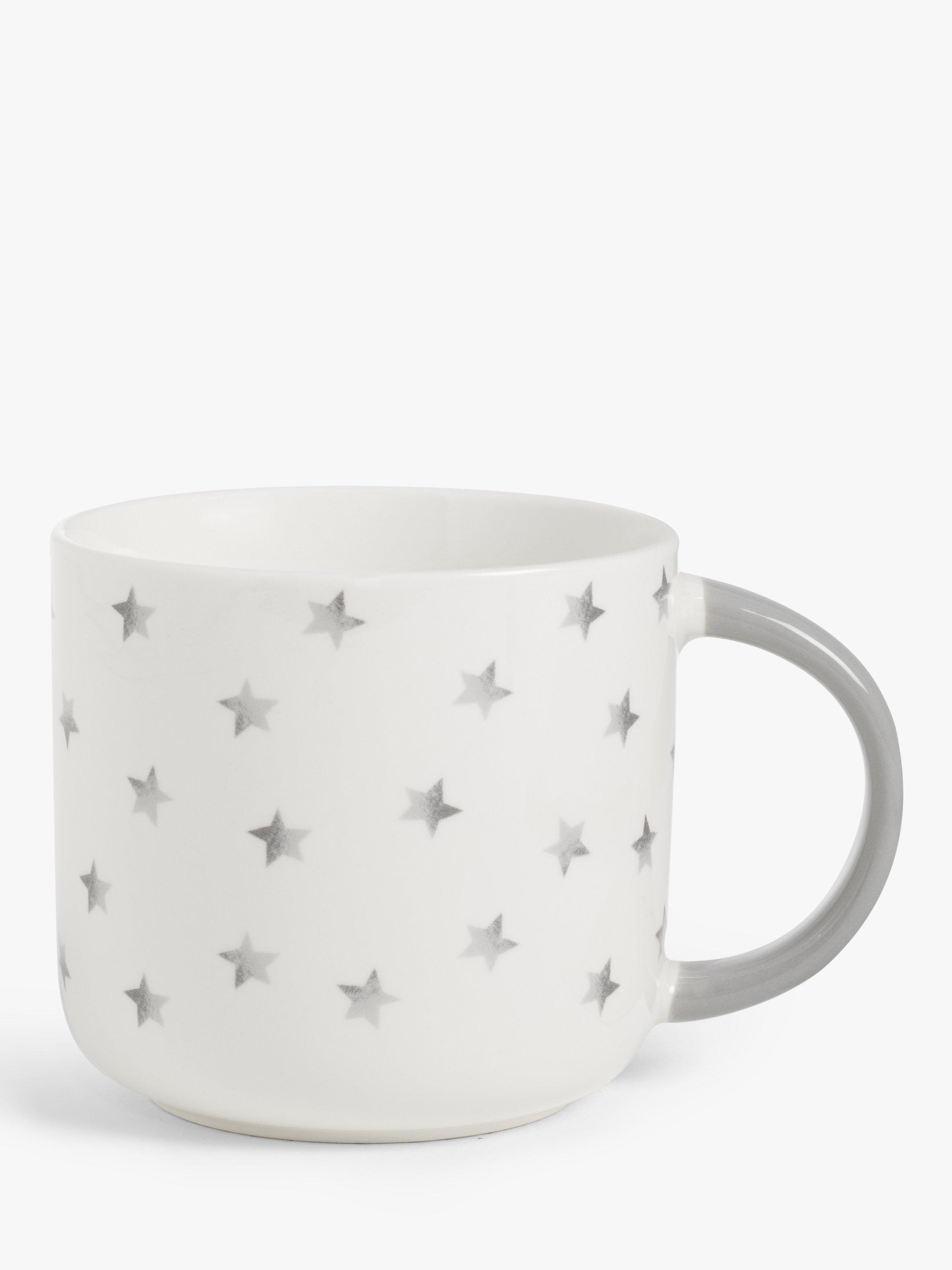 John Lewis Star Stoneware Mug, 400ml, Grey