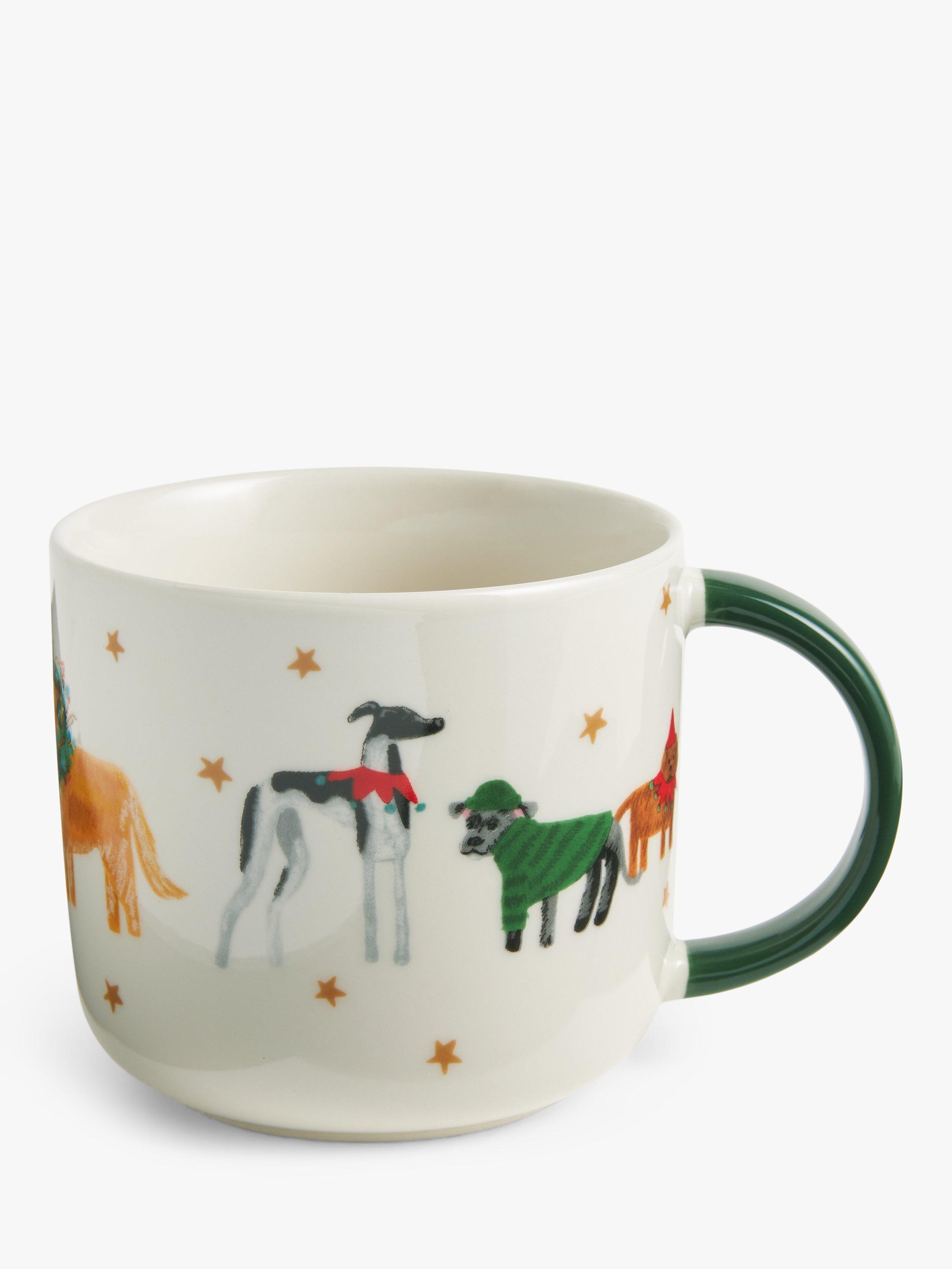 John Lewis Dogs In Christmas Jumpers Stoneware Mug, 400ml, Multi