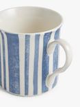 John Lewis ANYDAY Classic Striped Stoneware Mug, 240ml, Blue