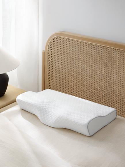 John Lewis Specialist Support Neck Memory Foam Standard Pillow containing TENCEL™ Lyocell, Firm - view 2, White