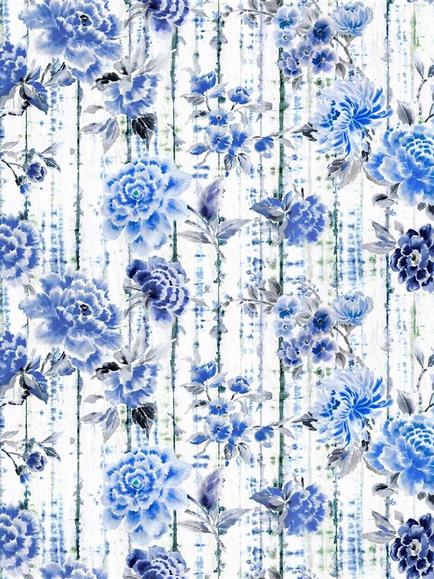 Designers Guild Kyoto Flower Furnishing Fabric, Indigo