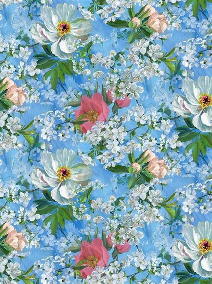 Designers Guild Peony Blossom Furnishing Fabric, Sky