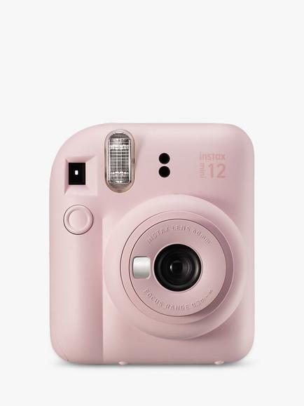 Fujifilm instax™ Mini 12 Instant Camera with Built-In Flash & Hand Strap, Blossom Pink