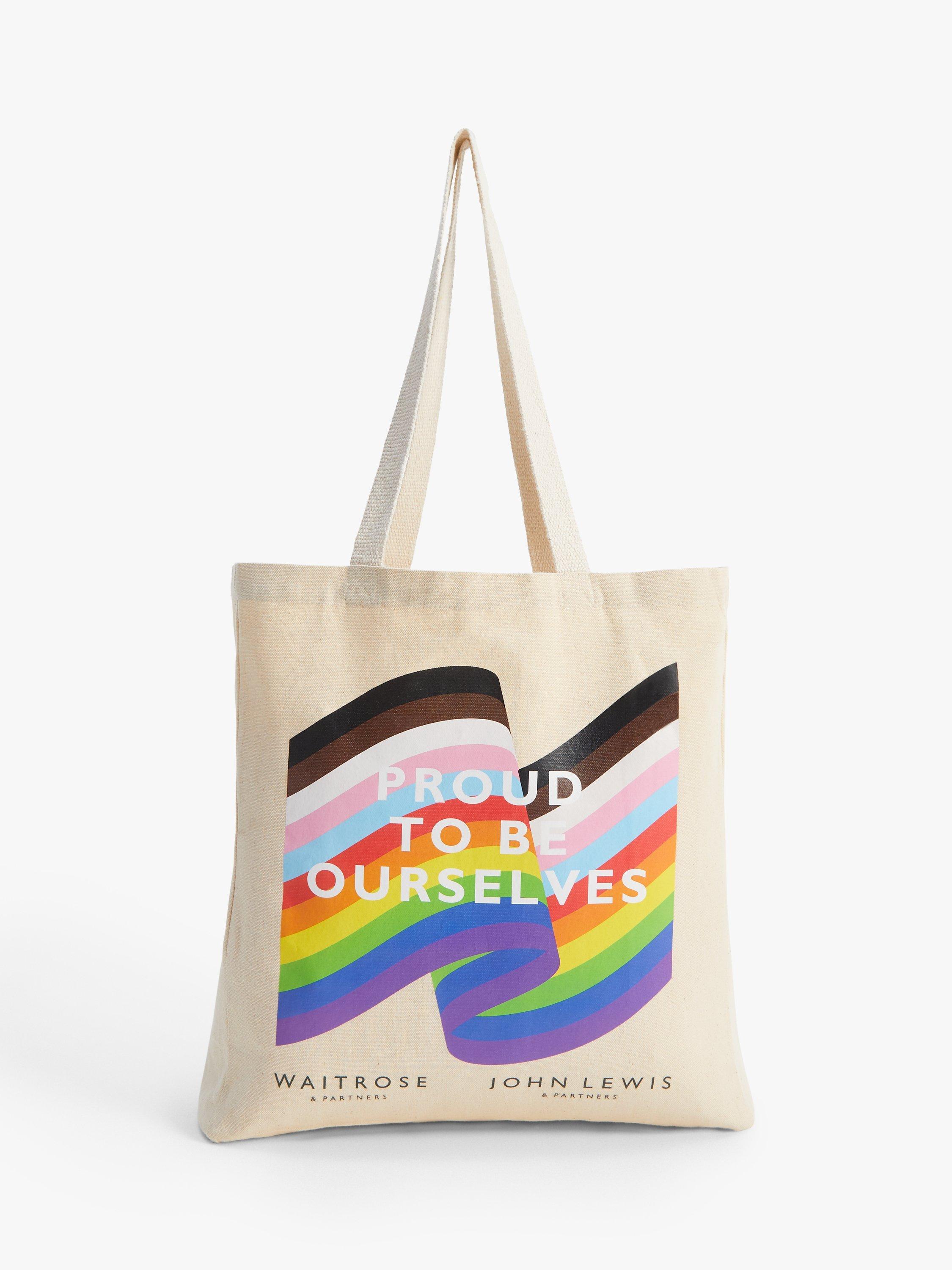 John Lewis Pride Reusable Tote Bag, Natural/Multi