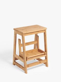 John Lewis Bamboo Step Stool, Natural - view 2, Natural