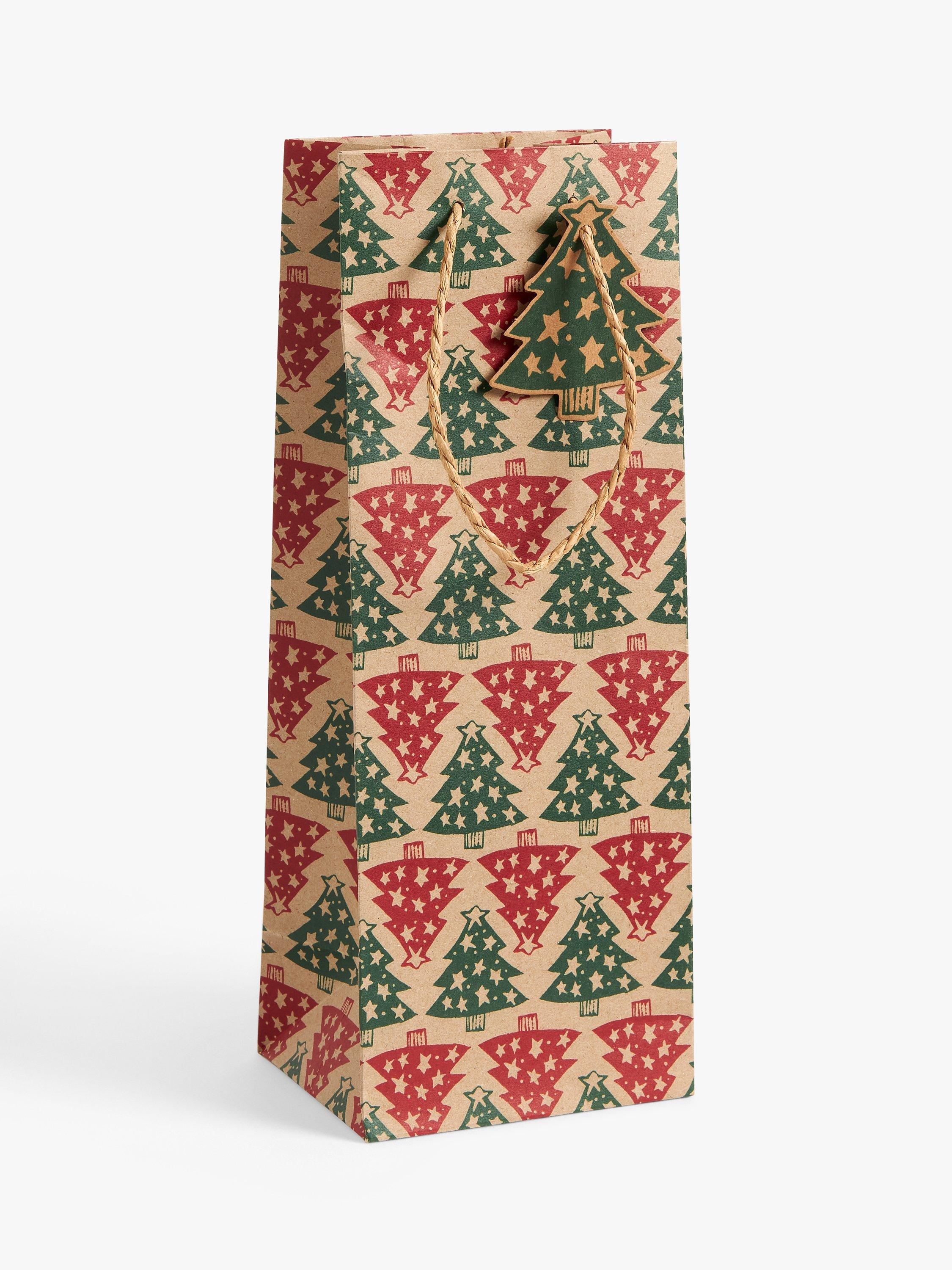 John Lewis Christmas Cottage Christmas Trees Bottle Bag