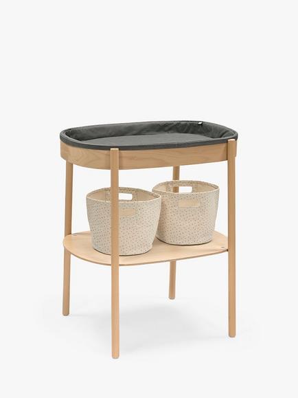 Stokke Sleep Changing Cotton Basket, Neutral/Black - view 2, Neutral/Black