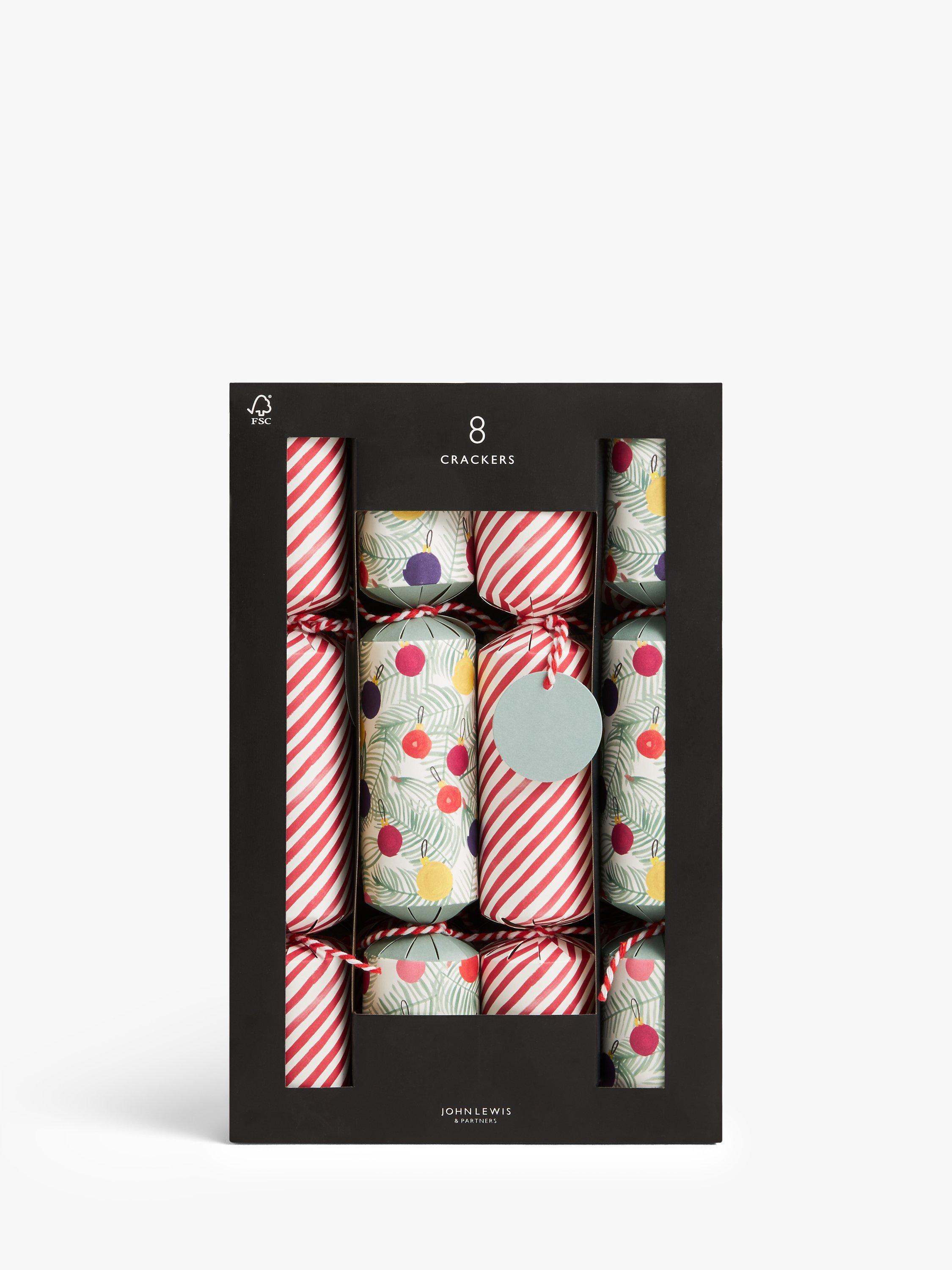 John Lewis Rainbow Time Capsule Bauble Crackers, Pack of 8, Multi