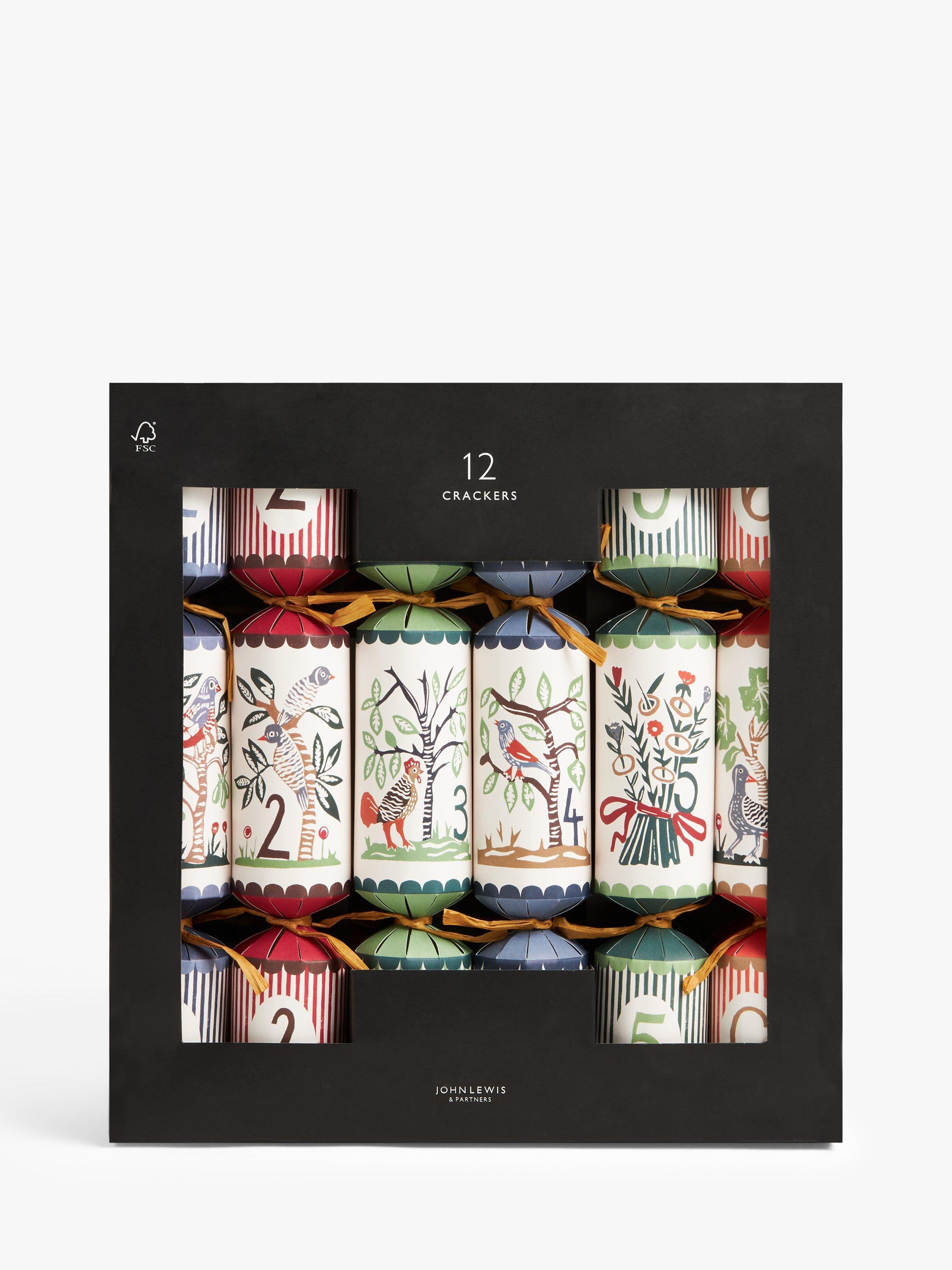 John Lewis Christmas Cottage Twelve Days of Christmas Crackers, Pack of 12, Multi