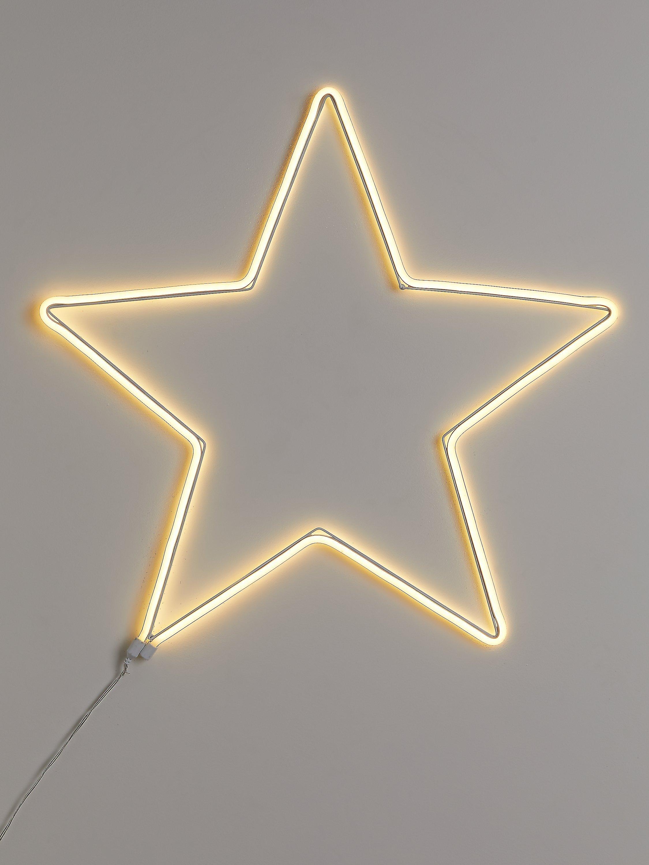 John Lewis Neon Star Light, Large, Pure White