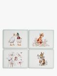 Wrendale Designs Cork-Backed Animal Placemats, Set of 4, White/Multi