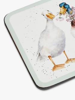 Wrendale Designs Cork-Backed Animal Coasters, Set of 4, White/Multi - view 2, White/Multi