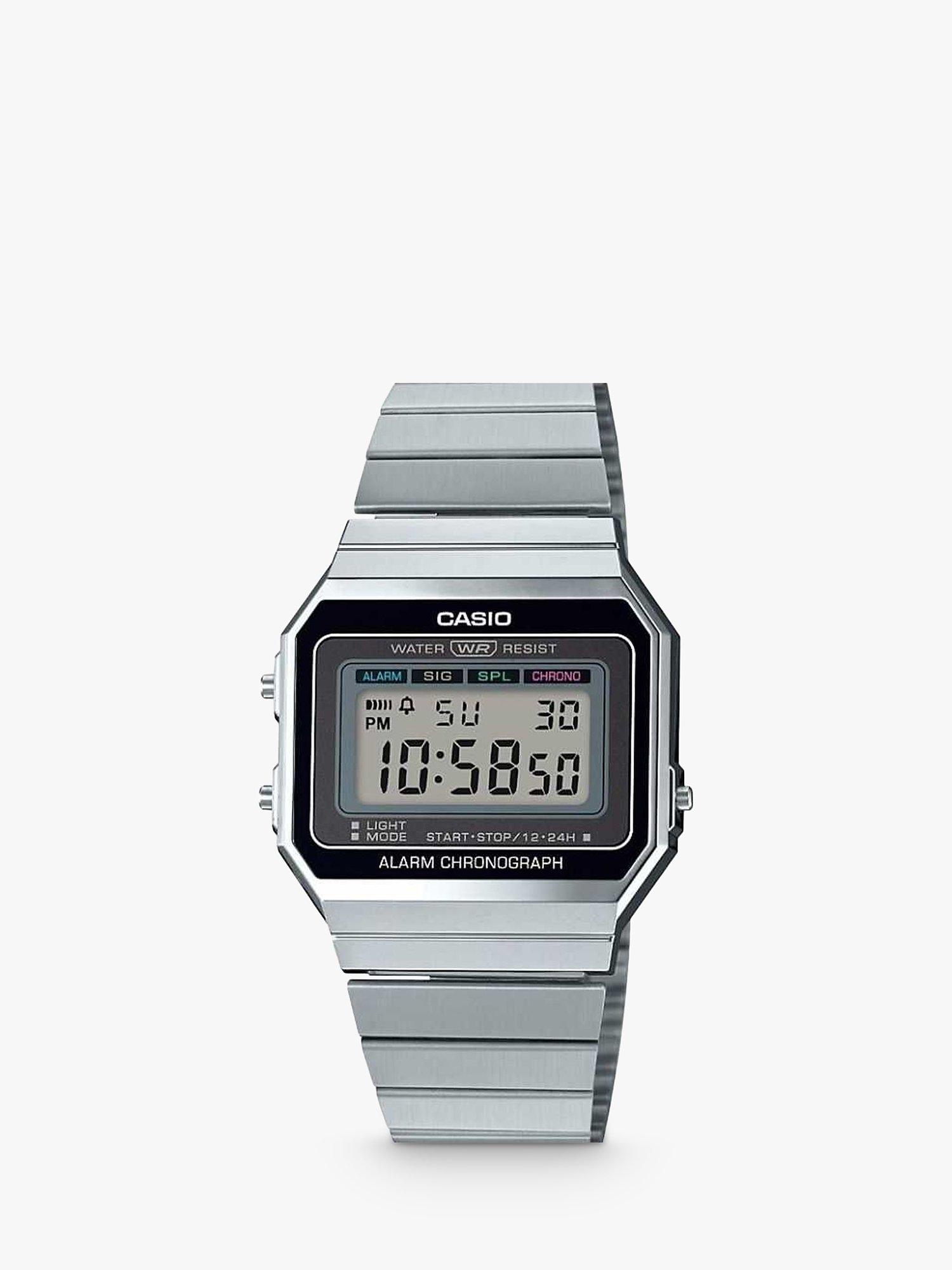Casio Unisex Vintage Digital Bracelet Strap Watch, Silver A700WE-1AEF