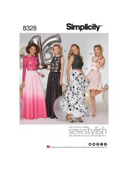 Simplicity Misses' Special Occasion Tops and Skirt Sewing Pattern, S8328D5, Multi