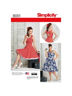 Simplicity Misses' Rockabilly Dresses Sewing Pattern, 8051, Multi