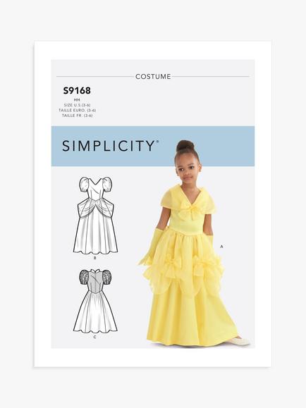 Simplicity Child's Princess Dress Sewing Pattern, S9168, Hh