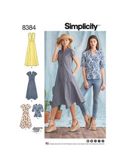 Simplicity Misses' Shirt Dress Sewing Pattern, S8384, H5