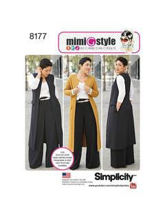 Simplicity Misses' Mimi G Trousers, Coat, Vest & Knit Top Sewing Pattern, S8177