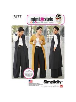 Simplicity Misses' Mimi G Trousers, Coat, Vest & Knit Top Sewing Pattern, S8177, Aa
