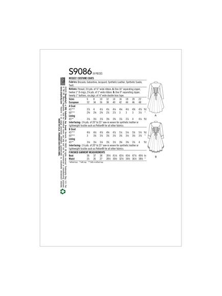 Simplicity Misses' Costume Coats Sewing Pattern, S9086 - view 2, R5