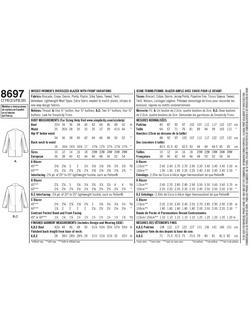 Simplicity Women's Oversized Boyfriend Blazers Sewing Pattern, S8697, BB - view 2, 