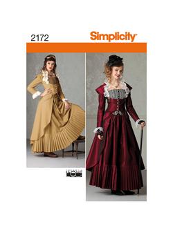 Simplicity Misses' Victorian Style Costume Coat Sewing Pattern, S2172, R5, Multi