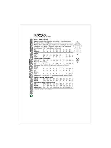 Simplicity Misses' Fantasy Costume Sewing Pattern, S9089 - view 2, R5