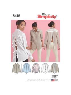 Simplicity Misses' Button-Up Shirt Sewing Pattern, S8416, U5