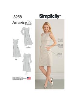 Simplicity Misses' and Women's Amazing Fit Dress Sewing Pattern, S8258, Bb
