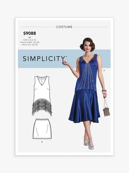 Simplicity Misses' Flapper Costume Sewing Pattern, S9088, H5