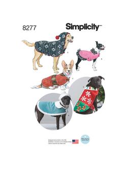 Simplicity Dog Coats and Hats Sewing Pattern, S8277A, Multi