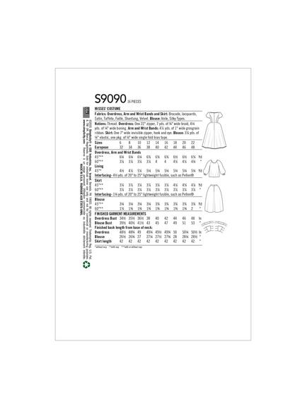 Simplicity Misses' Renaissance Costume Dress Sewing Pattern, S9090 - view 2, R5