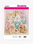 Simplicity Stuffed Animals Sewing Pattern, 8044