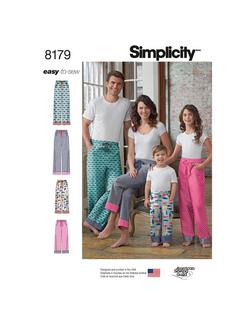 Simplicity Child's Teens' and Adults' Pants Sewing Pattern, S8179A, Multi