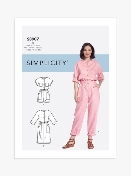 Simplicity Misses' Jumpsuit, Romper, Dress and Belt Sewing Pattern, S8907, R5