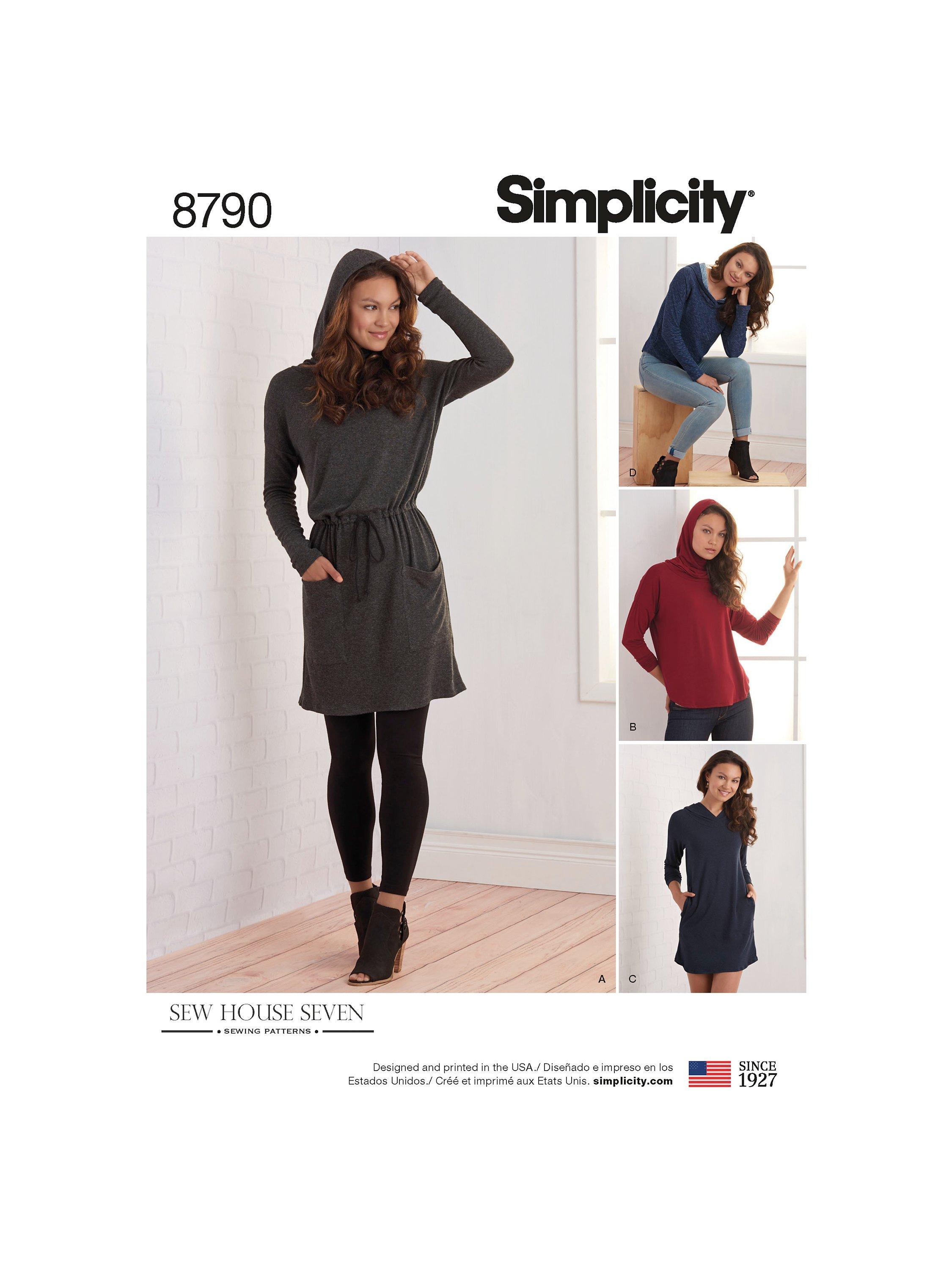 Simplicity Misses' Knit Dresses and Tunics Sewing Pattern, S8790, A