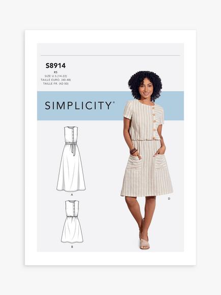Simplicity Misses' Tops, Tie Belt Dress Sewing Pattern, S8914, 