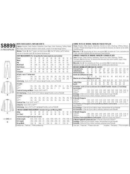 Simplicity Men's Tuxedo Jackets Trousers and Tie Sewing Pattern, S8899 - view 2, 