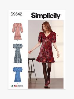 Simplicity Misses' V Neck Dress Sewing Pattern, S9642, P5