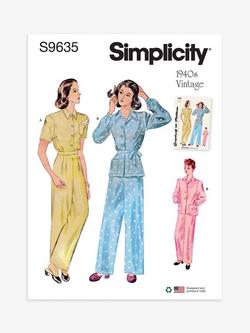 Simplicity Misses' Vintage Lounge Tops and Pants Sewing Pattern, S9635, H5