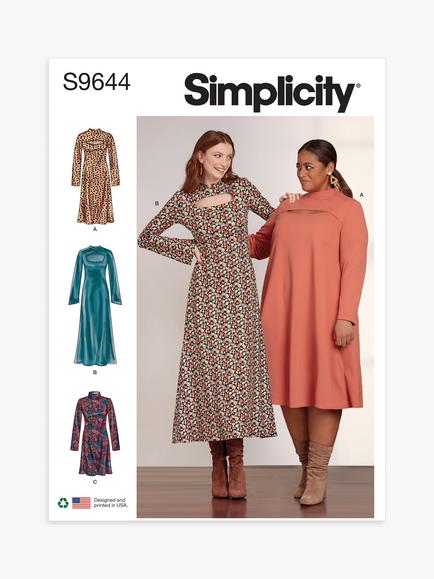 Simplicity Misses' and Women's Knit Flare Dress Sewing Pattern, S9644, Bb